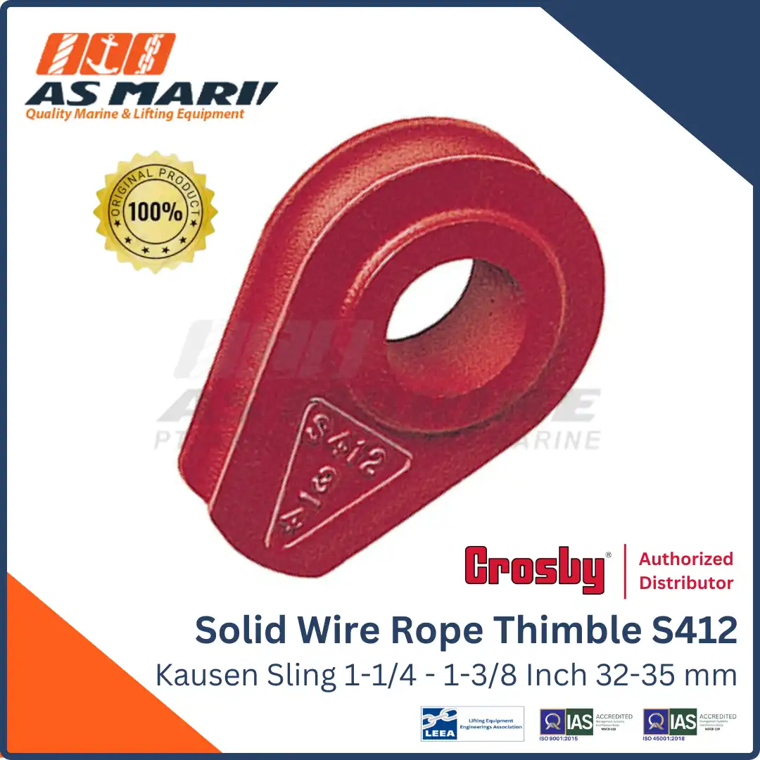 Thimble Wire Rope / Kausen Sling Solid Crosby S412 1-1/4 - 1-3/8 Inch